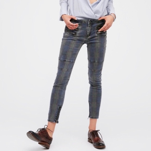 Free People Denim - Free People Lennon Plaid Denim